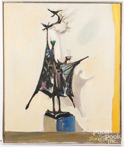 ELLA PARSHALL STEVENS, OIL ON