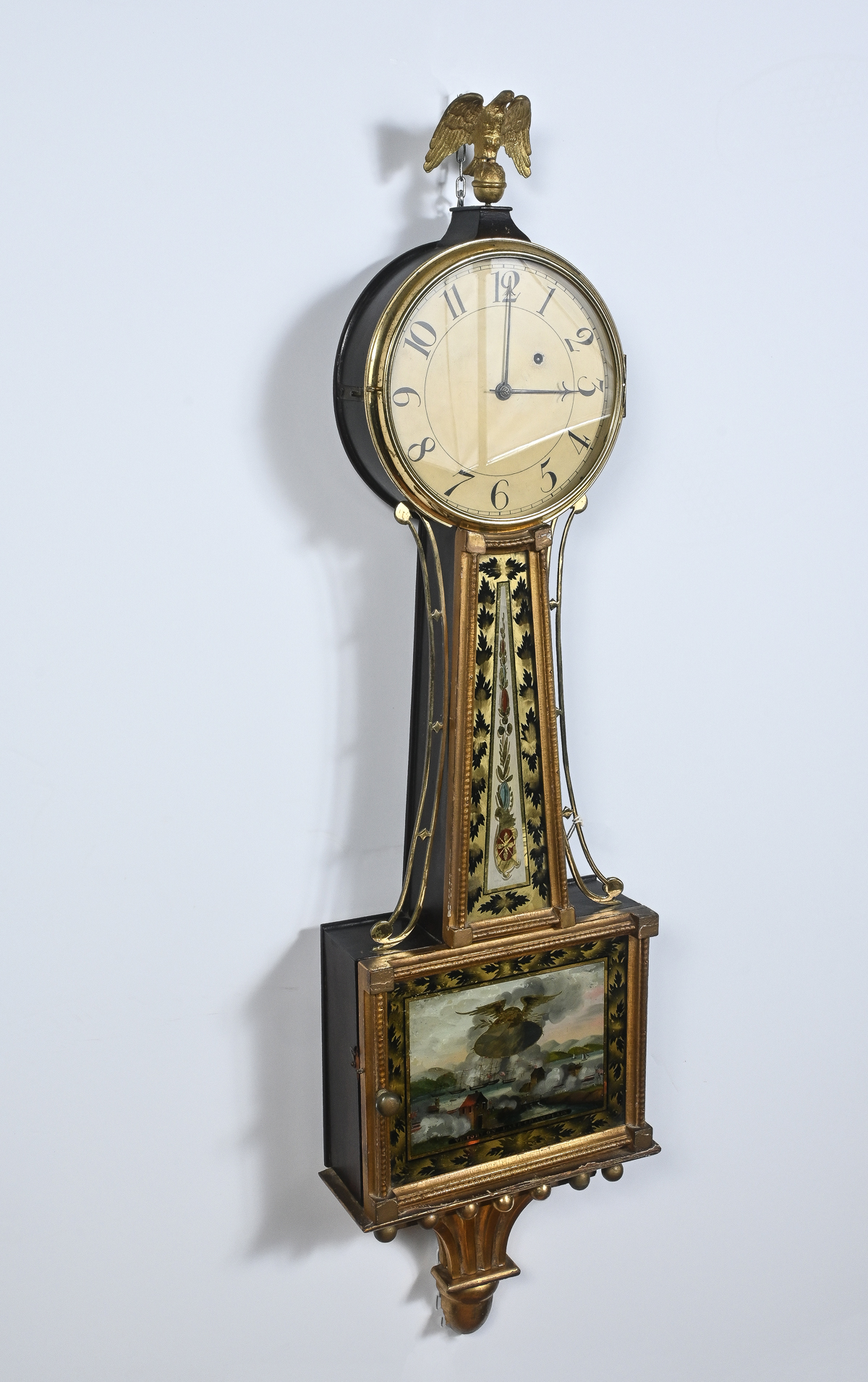 ELNATHAN TABOR BANJO CLOCK 1830: