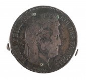 ELOI 1834 5 FRANCS COIN SCISSO