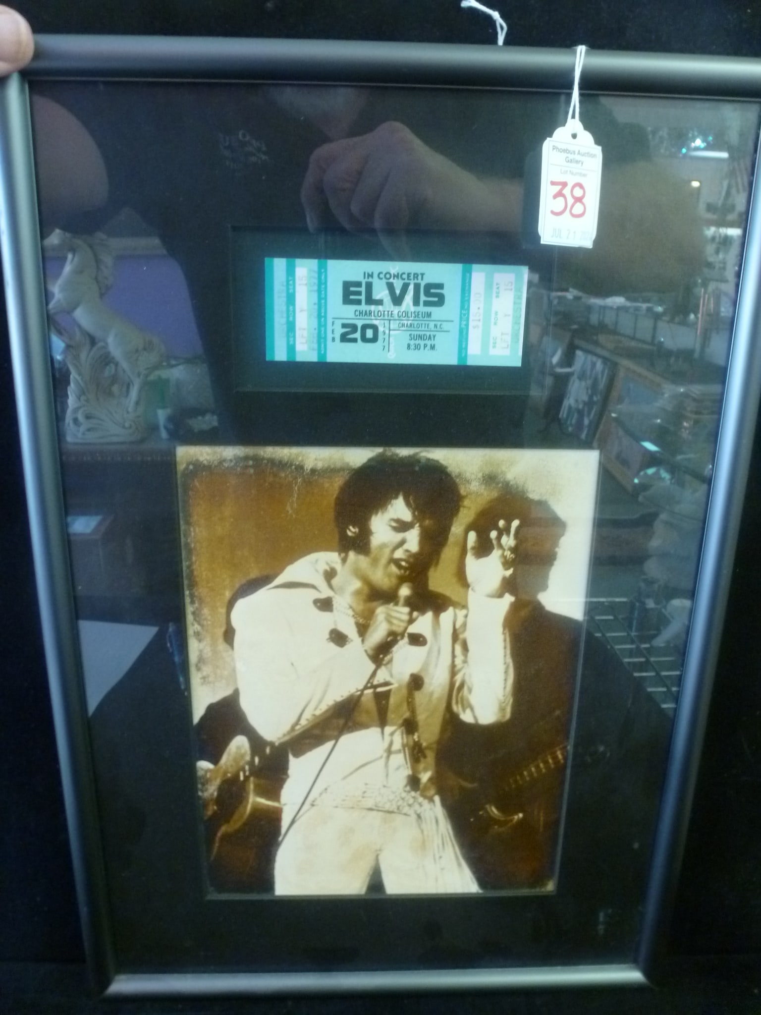 ELVIS IN CONCERT TICKET, WITH