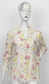EMANUEL UNGARO LACE TRIMMED FL