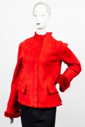 EMANUEL UNGARO RED SHEARLING C