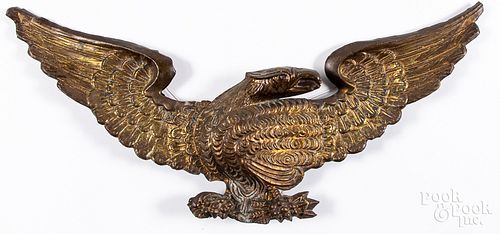 EMBOSSED BRASS EAGLE, CA.