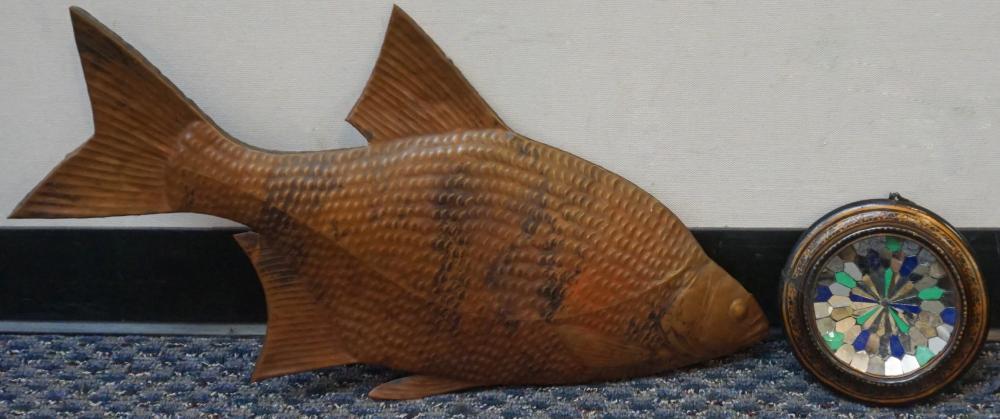 EMBOSSED COPPER FIGURE OF TROUT AND