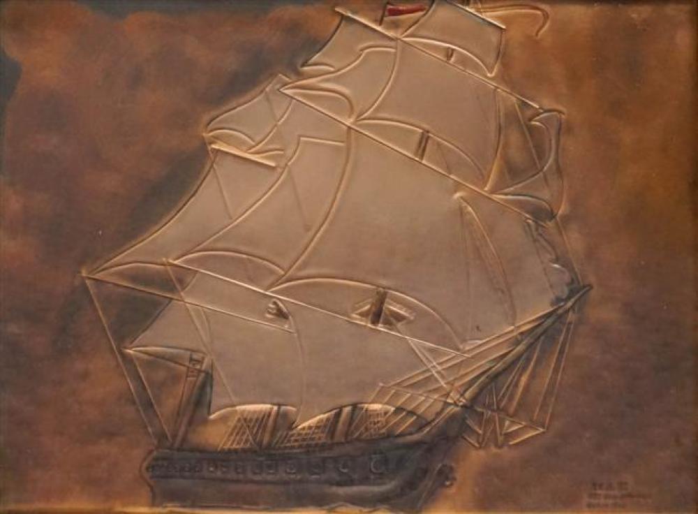 EMBOSSED COPPER US FRIGATE,