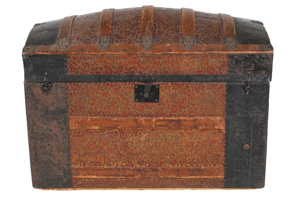 EMBOSSED LEATHER-CLAD TRUNKwith
