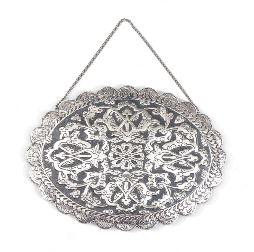 EMBOSSED STERLING FRAME MIRROR WITH
