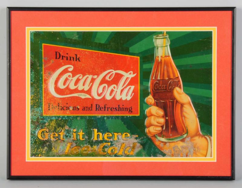 Embossed Tin Coca-Cola Sign. 