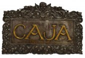 EMBOSSED ZINC BANK TELLER'S "C