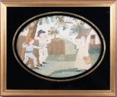 EMBROIDERED AND PAINTED SILK P
