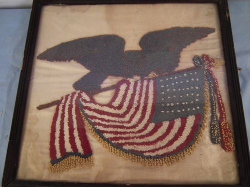 EMBROIDERED EAGLE & BANNEROld