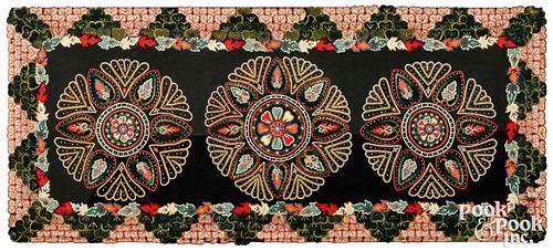 EMBROIDERED FELT TABLE THROW, CA.