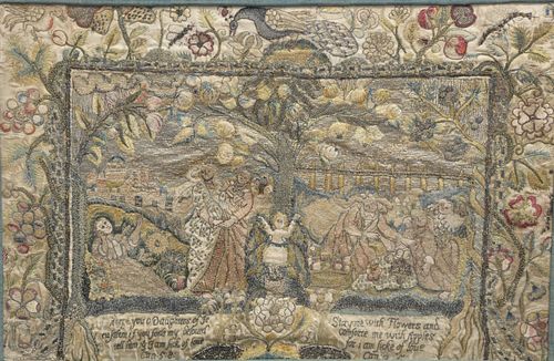 EMBROIDERED PICTURE, SILK AND