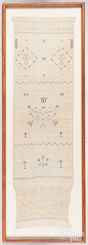 EMBROIDERED SHOW TOWEL, DATED