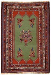 Embroidered Sumac rug, piled o