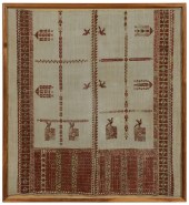 Embroidered Towel or Panel Gre