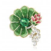 EMERALD AND DIAMOND BRIOLETTE