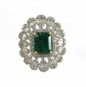 EMERALD AND DIAMOND COCKTAIL R