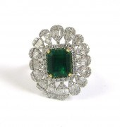 EMERALD AND DIAMOND COCKTAIL R