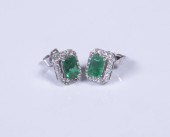 EMERALD AND DIAMOND EARRINGS 1