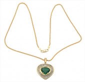 EMERALD AND DIAMOND PENDANT, S