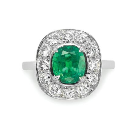 Emerald and Diamond Ring 	 