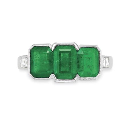 Emerald and Diamond Ring 	 