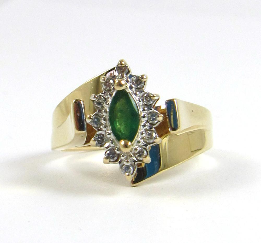 EMERALD AND DIAMOND RINGEMERALD AND