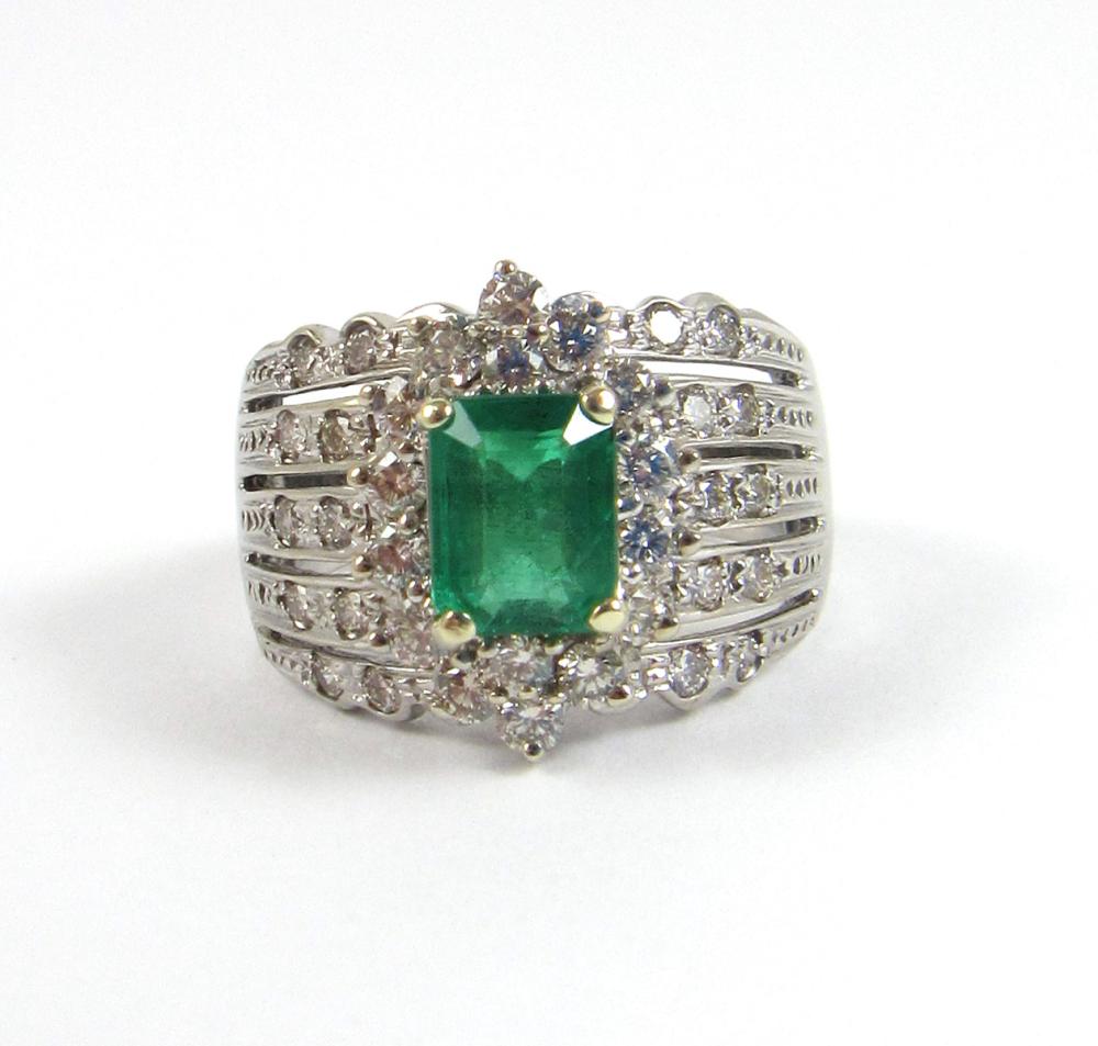 EMERALD AND DIAMOND RINGEMERALD AND