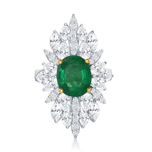 EMERALD AND DIAMOND RINGEMERALD AND