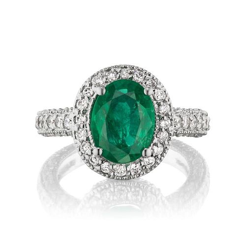EMERALD AND DIAMOND RINGEMERALD AND
