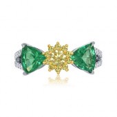 EMERALD AND DIAMOND RINGEMERAL