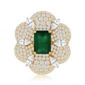 EMERALD AND DIAMOND RINGEMERAL