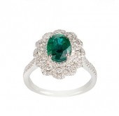 EMERALD AND DIAMOND RINGEmeral