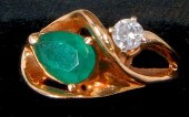 EMERALD AND DIAMOND RINGYELLOW