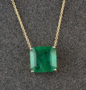 EMERALD AND FOURTEEN KARAT GOL
