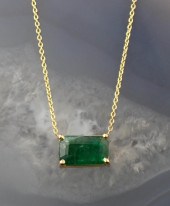 EMERALD AND FOURTEEN KARAT GOL