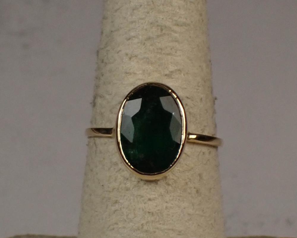 EMERALD AND FOURTEEN KARAT GOLD