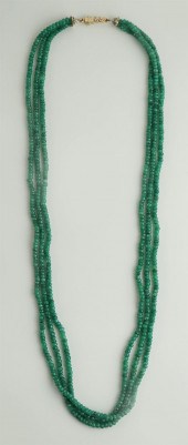 EMERALD BEAD, 14K YELLOW GOLD