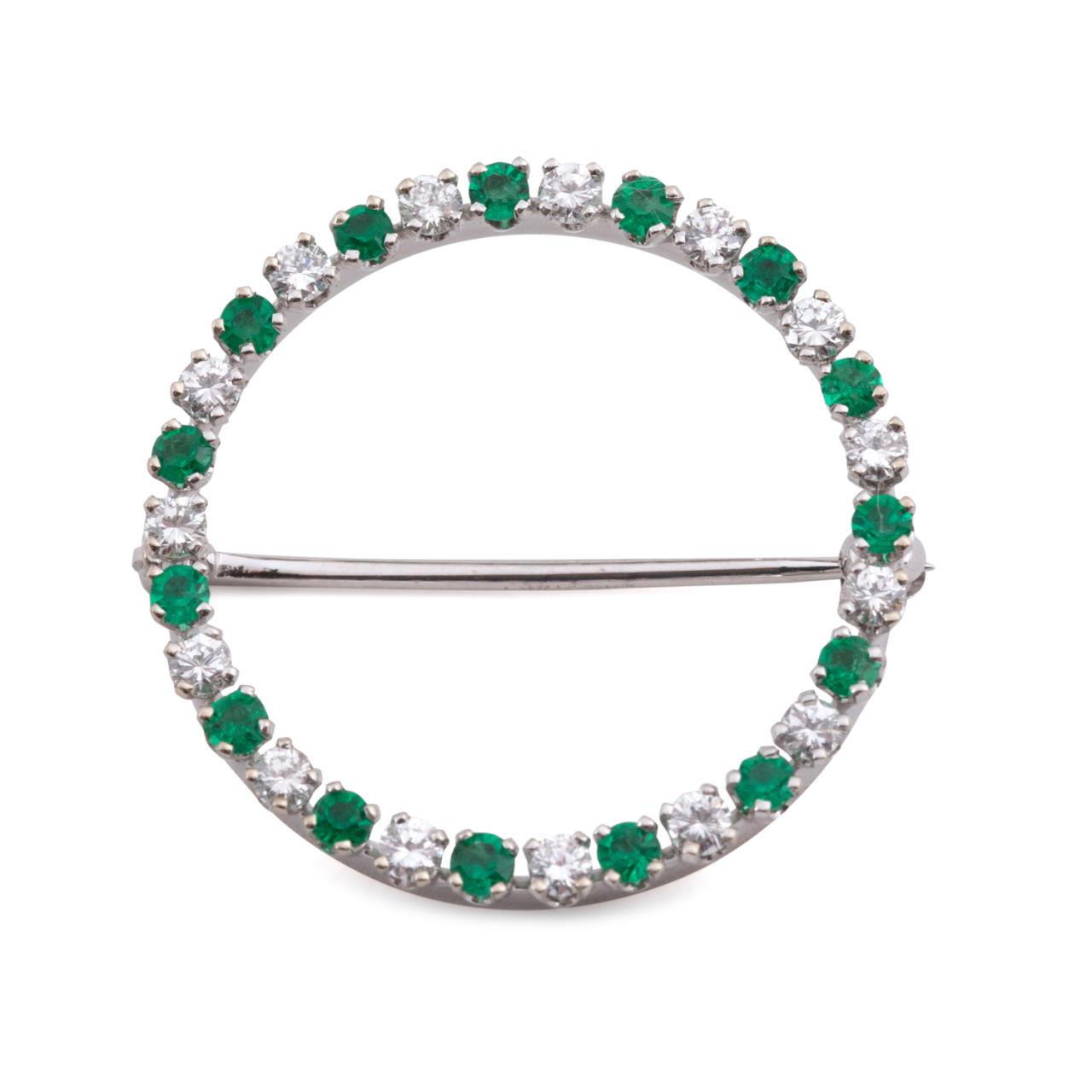 EMERALD, DIAMOND & 14K WHITE GOLD