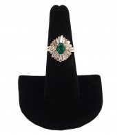 EMERALD, DIAMOND & 14K YG BALL