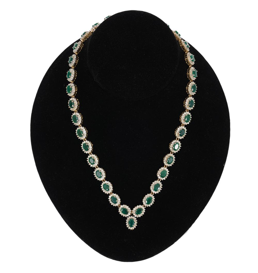 EMERALD, DIAMOND & 14KT YELLOW GOLD