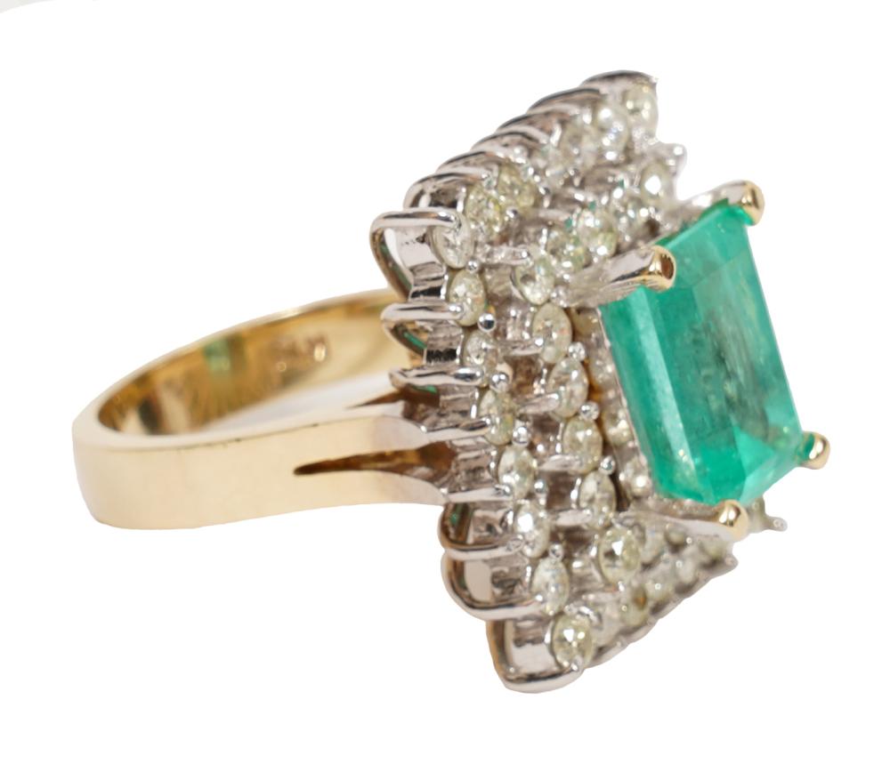 EMERALD, DIAMOND AND 14KT YG