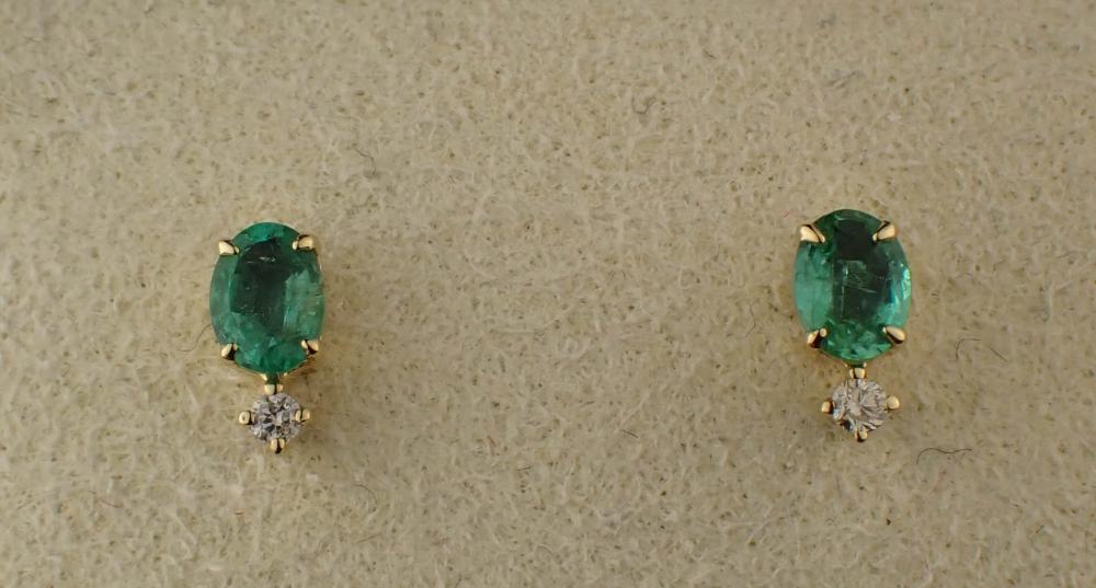 EMERALD, DIAMOND AND EIGHTEEN KARAT