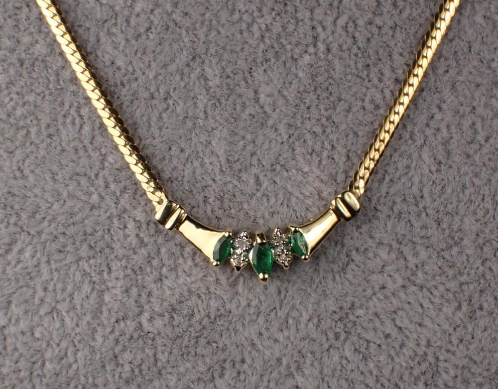 EMERALD, DIAMOND AND YELLOW GOLD