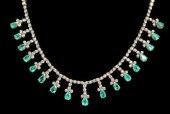 EMERALD & DIAMOND NECKLACE: 17