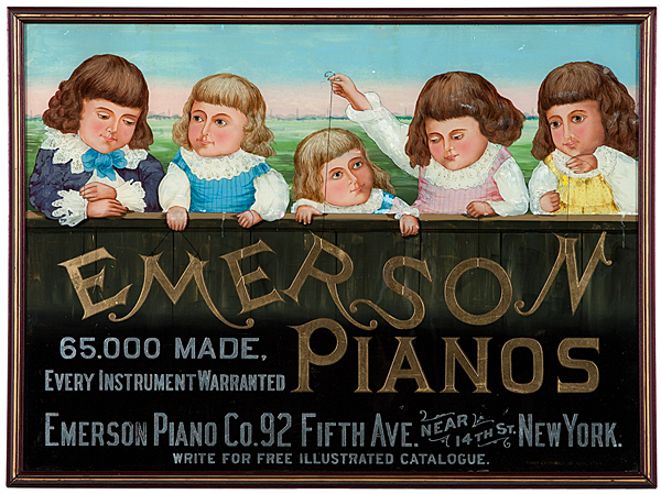 Emerson Pianos Reverse Painted