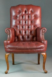 Emerson Red Leather Wing-Back