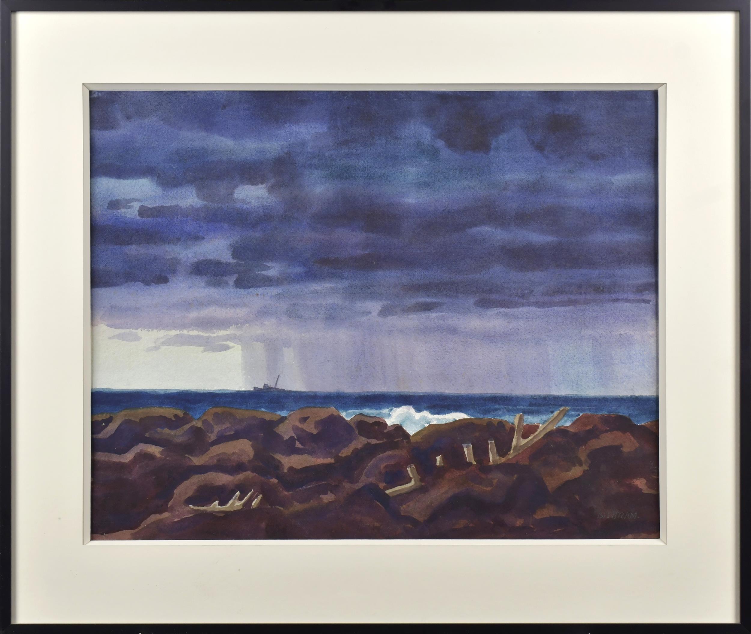 EMIL BISTTRAM WATERCOLOR, RAIN