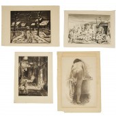 EMIL GANSO, (4) ETCHINGS INCL.